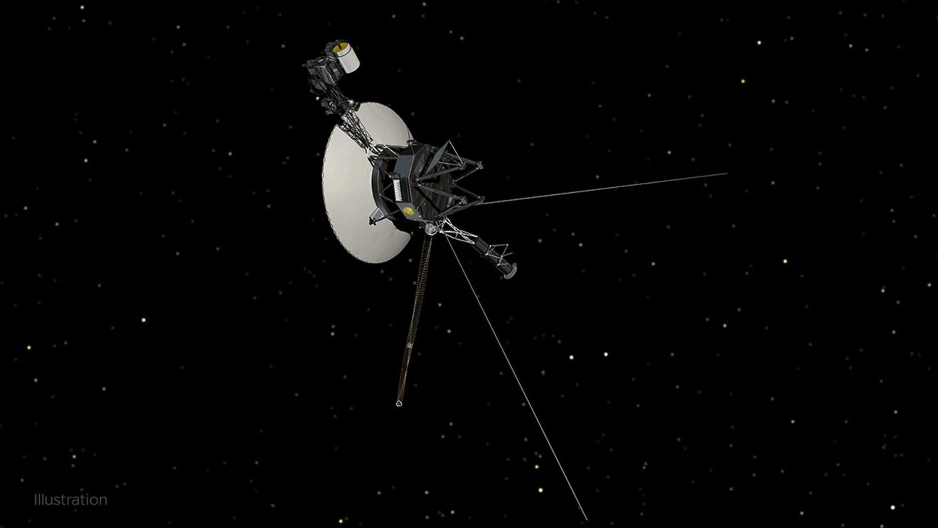 La nave espacial Voyager 1 de la NASA, que se muestra en esta ilustración, ha estado explorando nuestro sistema solar desde 1977, junto con su gemela, la Voyager 2. NASA/JPL-CALTECH 19/05/2022