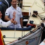 Juan Carlos I a bordo del "Bribón"