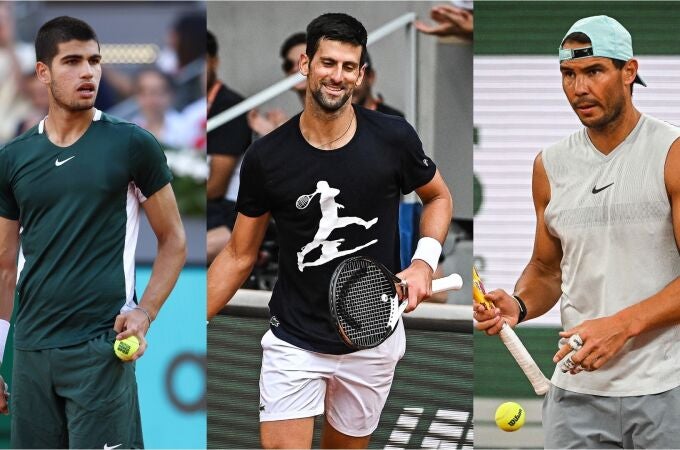 Nadal, Alcaraz y Djokovic