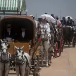 Desfile de carruajes por el recinto del Arenal, donde ocurrieron los hechos