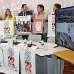 El alcalde de Palencia, Mario Simón, la concejal de Cultura, Turismo y Fiestas, Laura Lombraña y el concejal de Deportes, Víctor Torres, presentan la programación de la Feria Chica 2022
