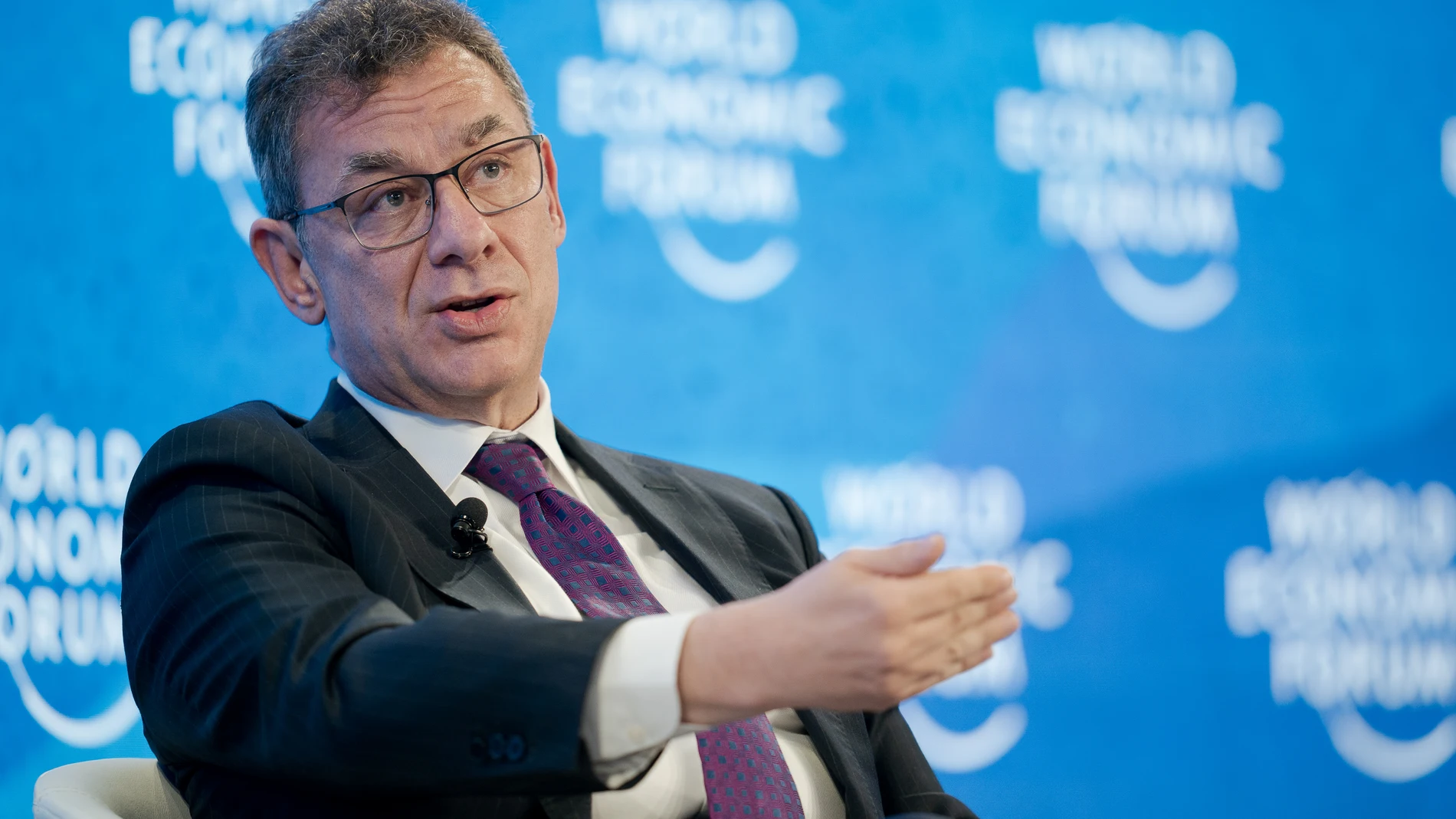 Albert Bourla, director ejecutivo de Pfizer, durante el Foro Económico Mundial.