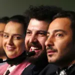 Payman Maadi, Taraneh Alidoosti, Saeed Roustayi y Navid Mohammadzadeh durante la rueda de prensa de la presentación de "Leila's Brothers" en Cannes