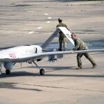Un dron militar ucraniano TB2 en Milkolaiv