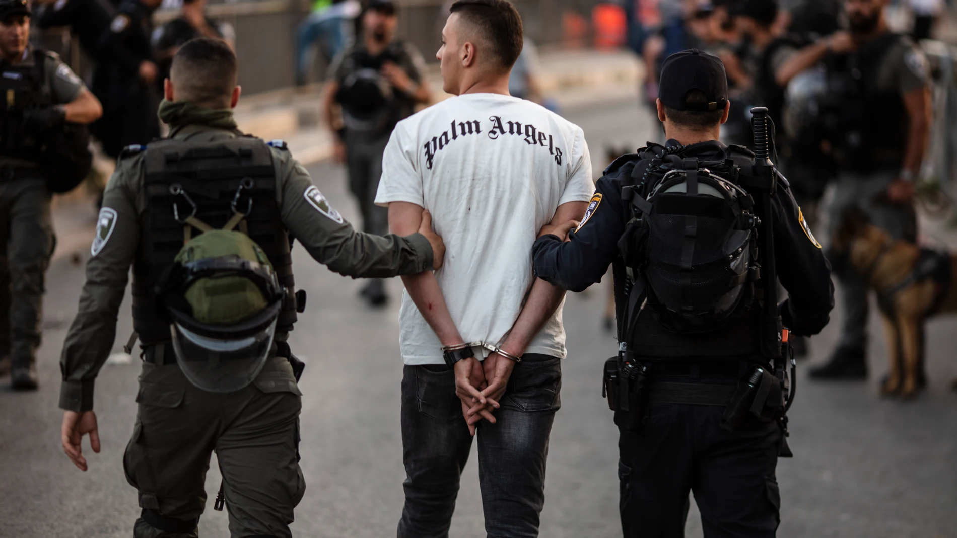 Imagen del pasado 29 de mayo de la detención de un palestino por parte de la policía israelí