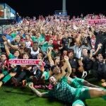 La UD Almería celebra su ascenso a Primera División. TWITTER UD ALMERÍA