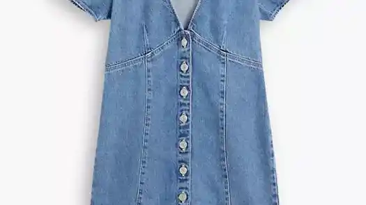 Vestido mini con mangas de farol, de Levis