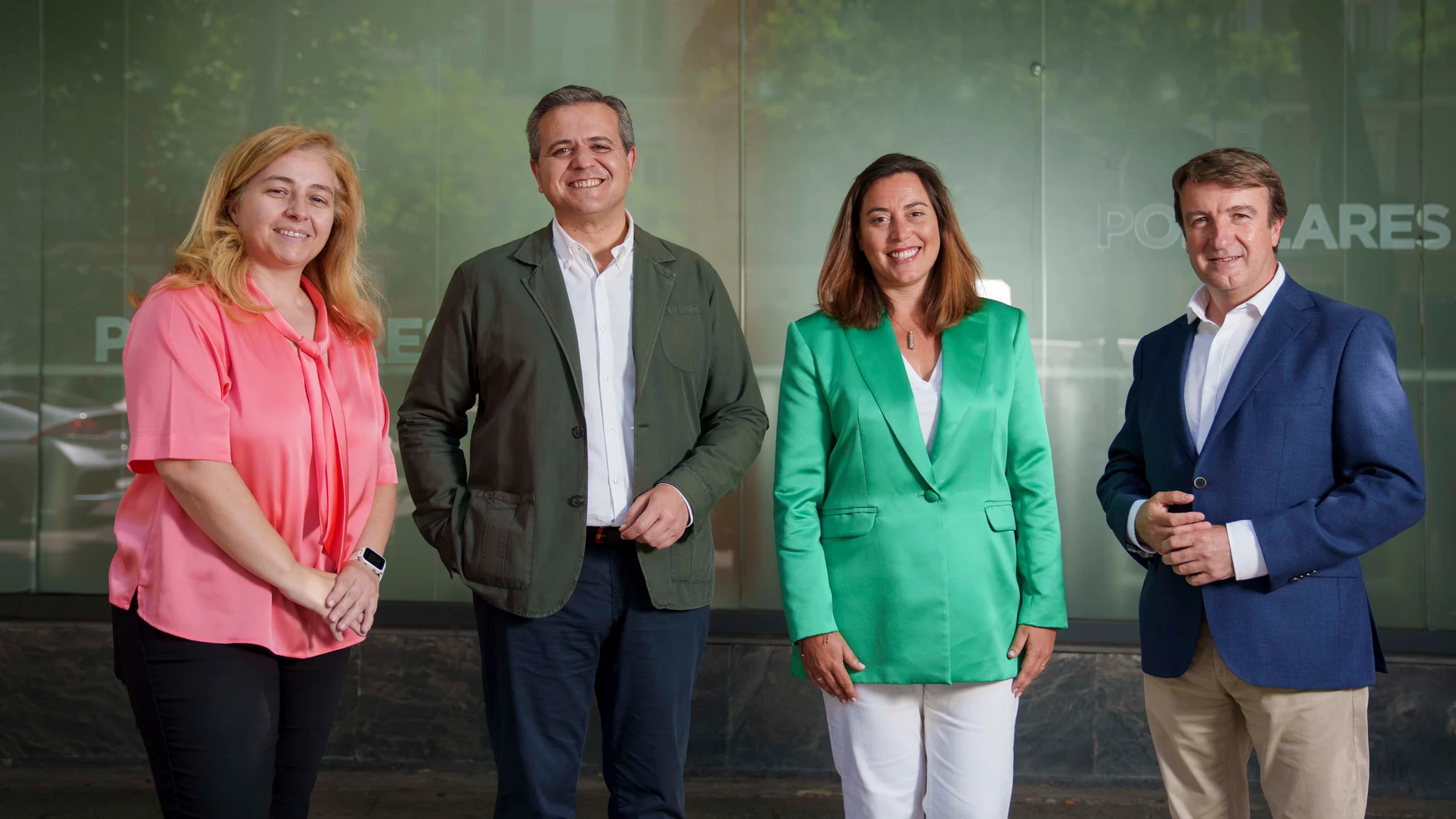 Los vicesecretarios del PP de Madrid. De izquierda a derecha, Inmaculada Sanz, Jorge Rodrigo, Ana Millán y Jesús Moreno, en la sede del PP