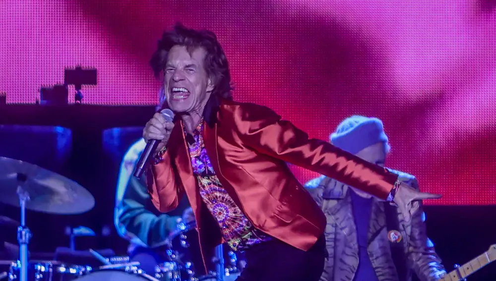 El vocalista y cofundador del grupo The Rolling Stones, Mick Jagger, en un concierto en el Wanda Metropolitano