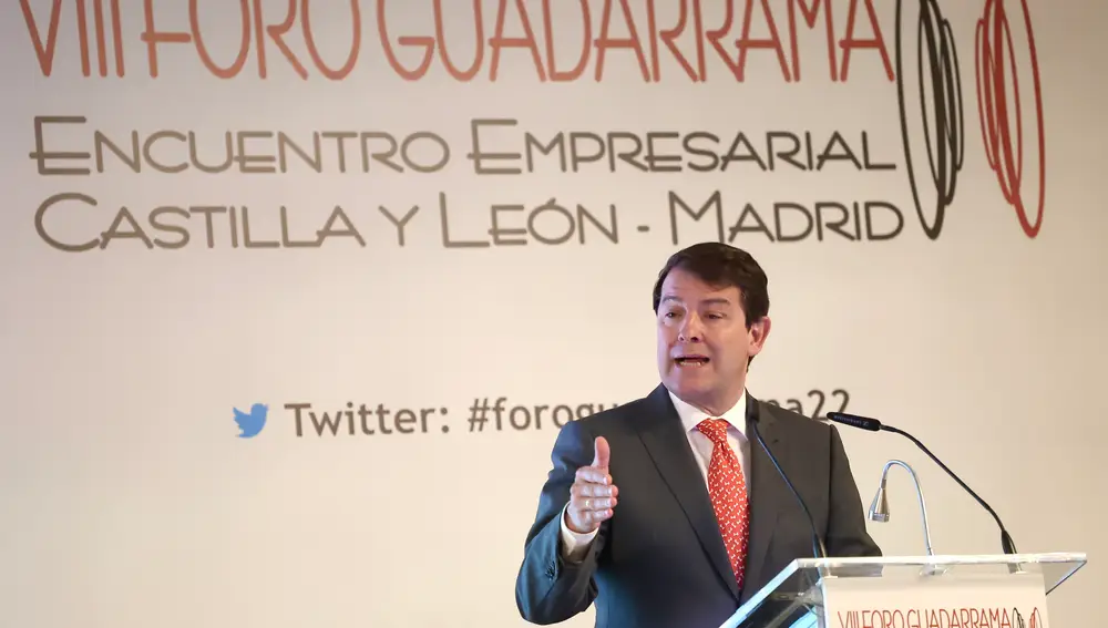 El presidente de la Junta de Castilla y León, Alfonso Fernández Mañueco, clausura el VIII Foro Guadarrama.