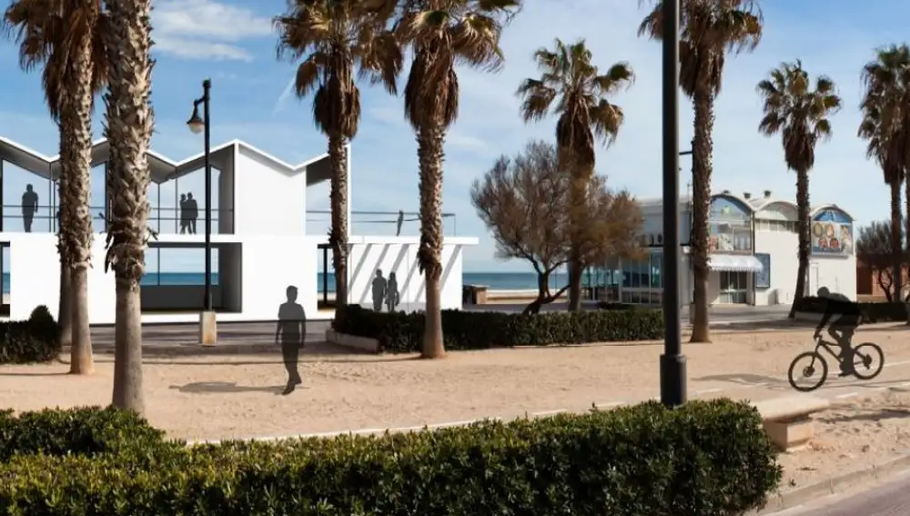 Figuración de los futuros restaurantes del Paseo Marítimo de Valencia
