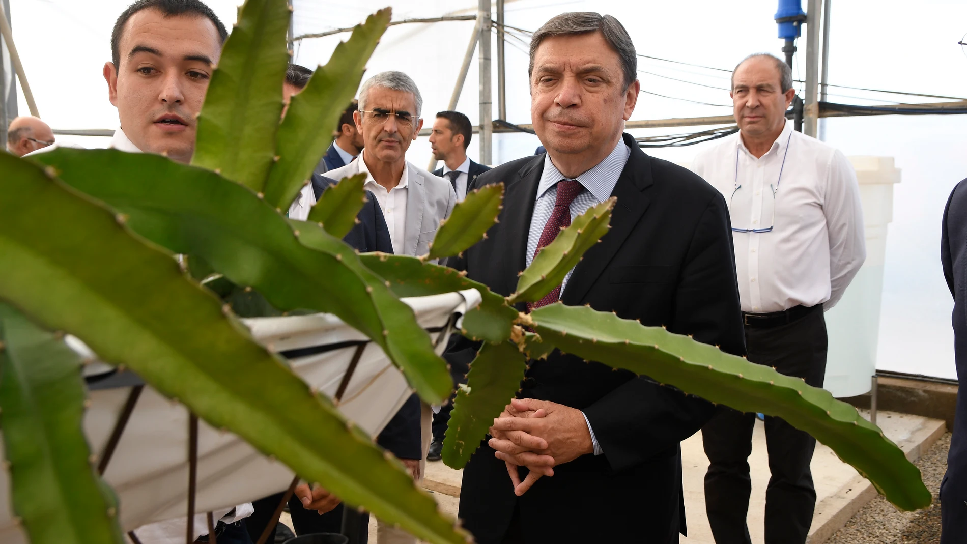 El ministro de Agricultura, Pesca y Alimentación, Luis Planas, durante la visita realizada esta semana a El Ejido (Almería) a la Estación Experimental "Las Palmerillas" de Cajamar