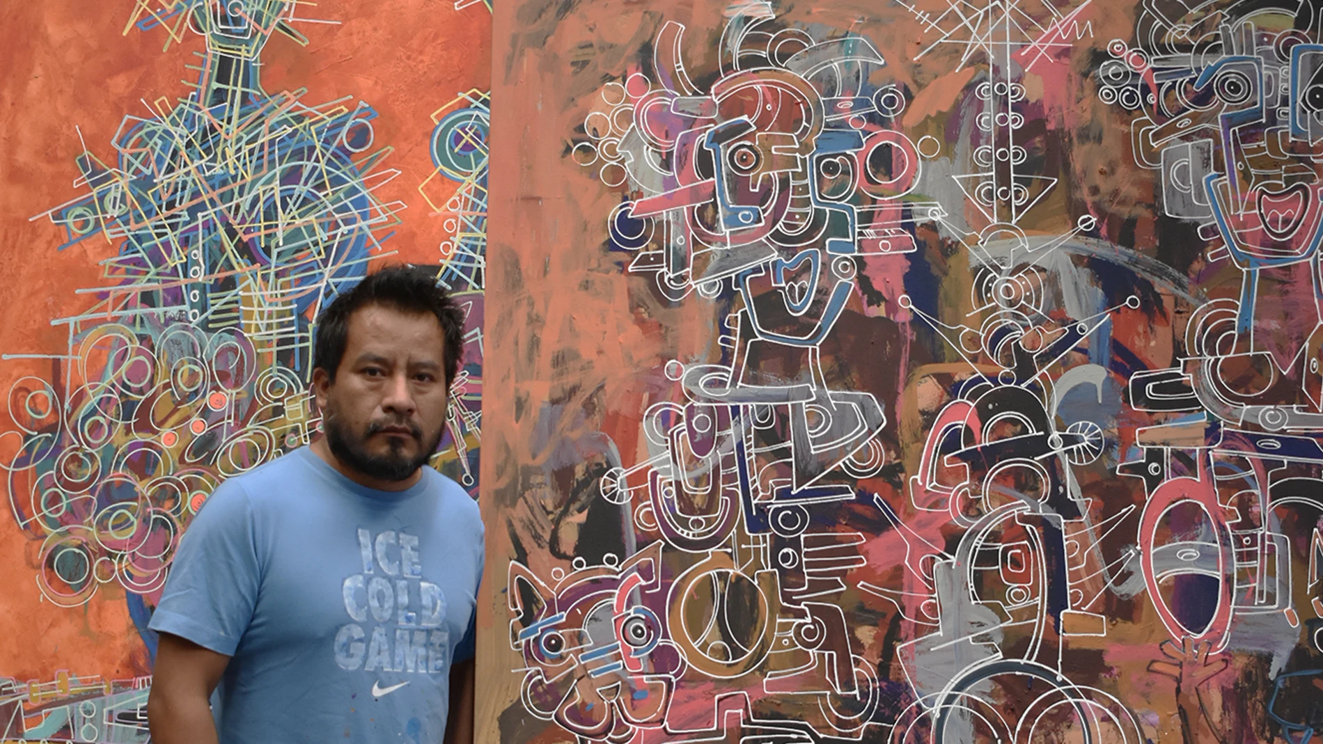 El artista en su estudio de Oaxaca