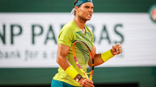 Nadal celebra uno de los puntos en la semifinal ante Zverev
