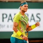 Nadal celebra uno de los puntos en la semifinal ante Zverev