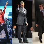 Mick Jagger, José María Aznar y Nicolás Sarkozy