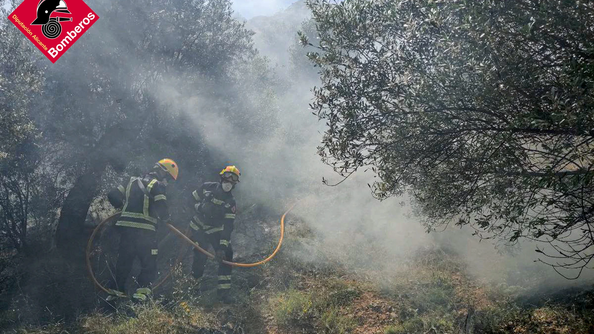 Un incendio forestal obliga a intervenir medios aéreos en la sierra de Aitana