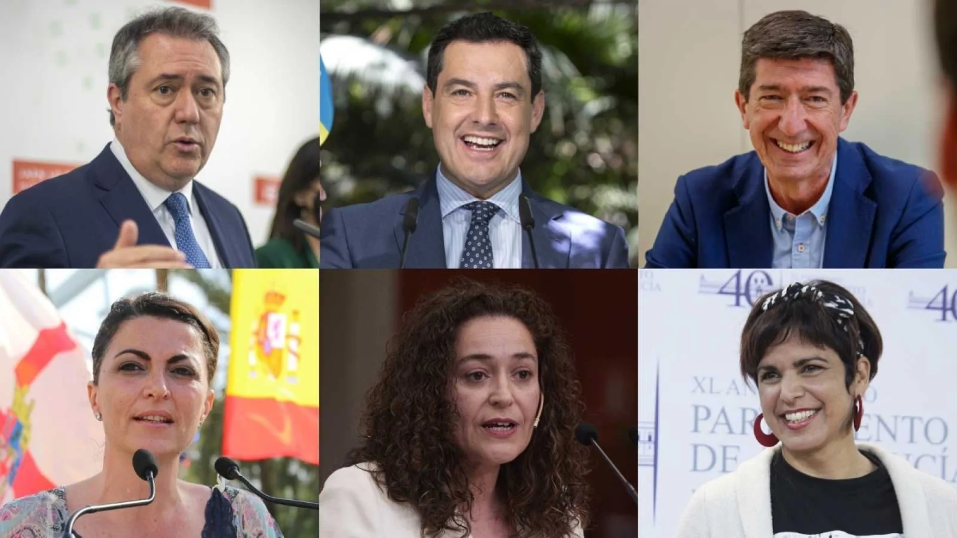 Los seis candidatos a la Presidencia de la Junta de Andalucía que intervendrán en el debate de Canal Sur