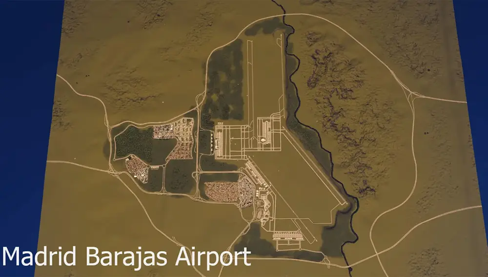 El aeropuerto Adolfo Suárez Madrid-Barajas en el videojuego.