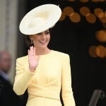 Kate Middleton durante el servicio de acción de gracias por el reinado de la reina Isabel II en Londres el viernes 3 de junio de 2022 en el segundo de cuatro días de celebraciones para conmemorar el Jubileo de Platino.