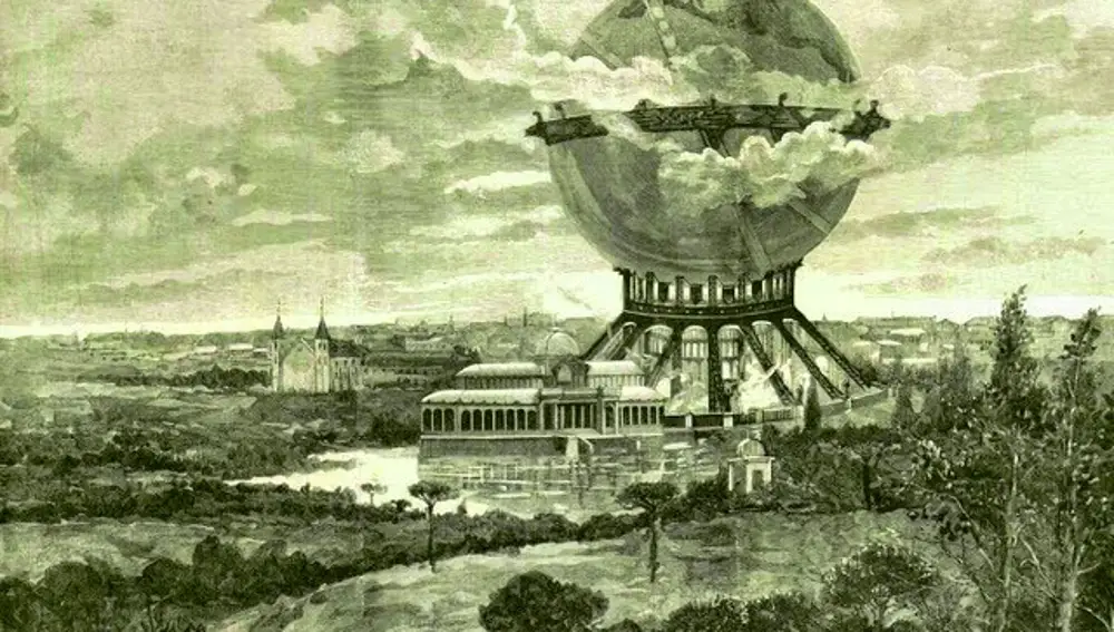 El globo terráqueo del Alberto de Palacio en el Parque del Retiro de Madrid.