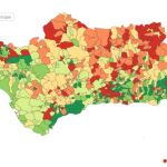 Mapa densidad de población en Andalucía