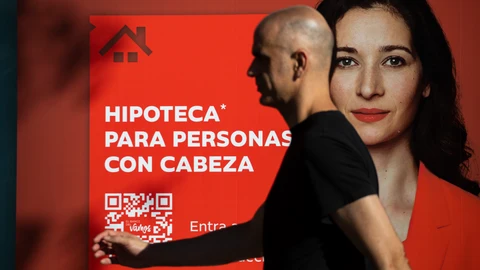 Cartel de una entidad bancaria ofertando su hipoteca..