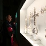 El obispo de Zamora, Fernando Valera, y el presidente de la Diputación de Zamora, Francisco José Requejo, durante la inauguración de "Salus"