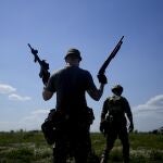 Un soldado en un ejercicio de entrenamiento cerca de Kyiv
