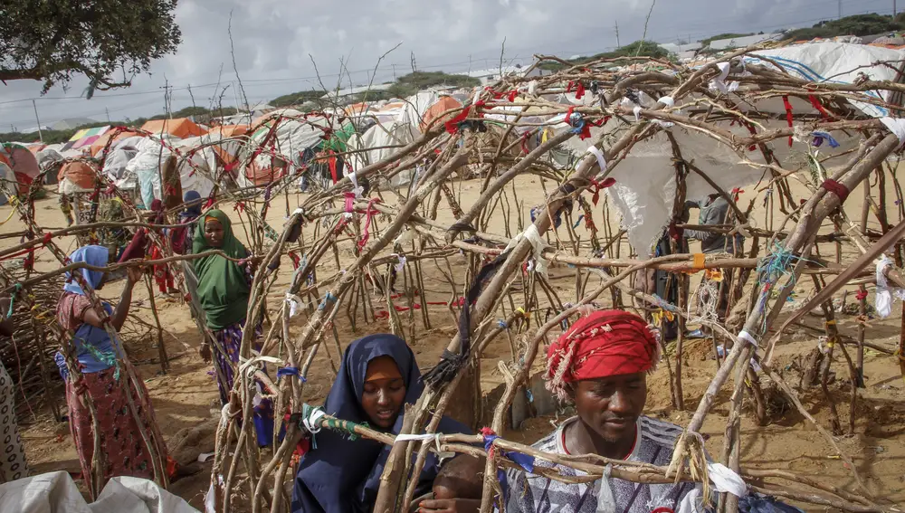 Campo para desplazados a las afueras de Mogadiscio, Somalia.