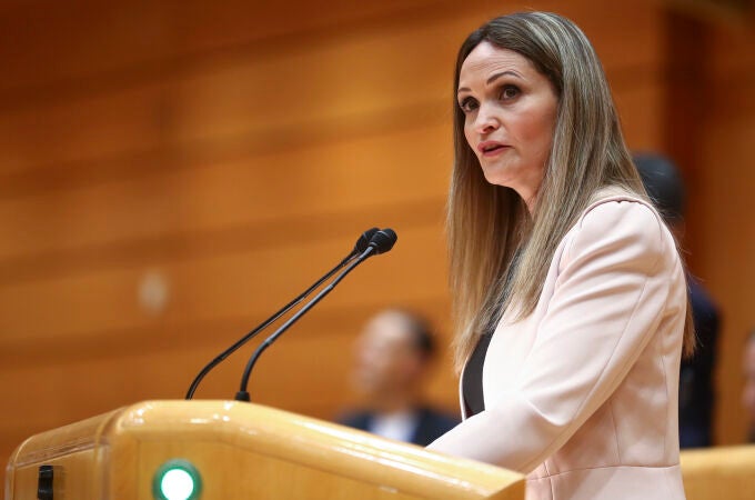 La hasta ahora senadora de Ciudadanos María Ponce durante un pleno celebrado en la Cámara Alta. EFE/Miguel Osés