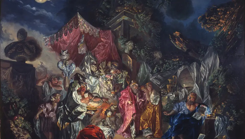 Este óleo, «La circunspección de Diógenes», muestra el talento del artista para la luz y la ropa