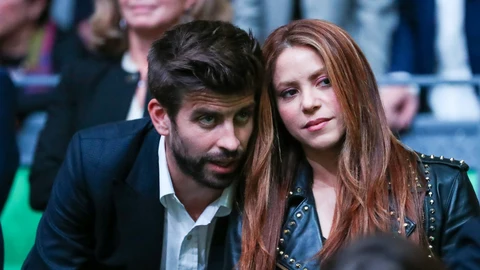 Singer Shakira and soccerplayer Gerard Pique during 2019 Davis Cup Final at La Caja Magica.