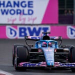Fernando Alonso, durante el Gran Premio de Azerbaiyán.
