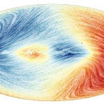 Mapa que muestra el campo de velocidad de la Vía Láctea para aproximadamente 26 millones de estrellas.