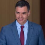 El presidente del Gobierno, Pedro Sánchez, en el Palacio de la Moncloa