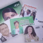 Detalle de la publicidad electoral de cara a los comicios de este domingo en Andalucía