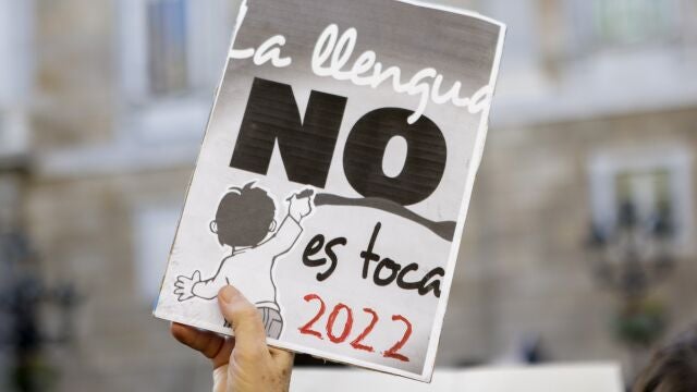 Manifestación en Barcelona a favor de la inmersión lingüística y en contra de que el castellano sea lengua vehicular en las aulas catalanas