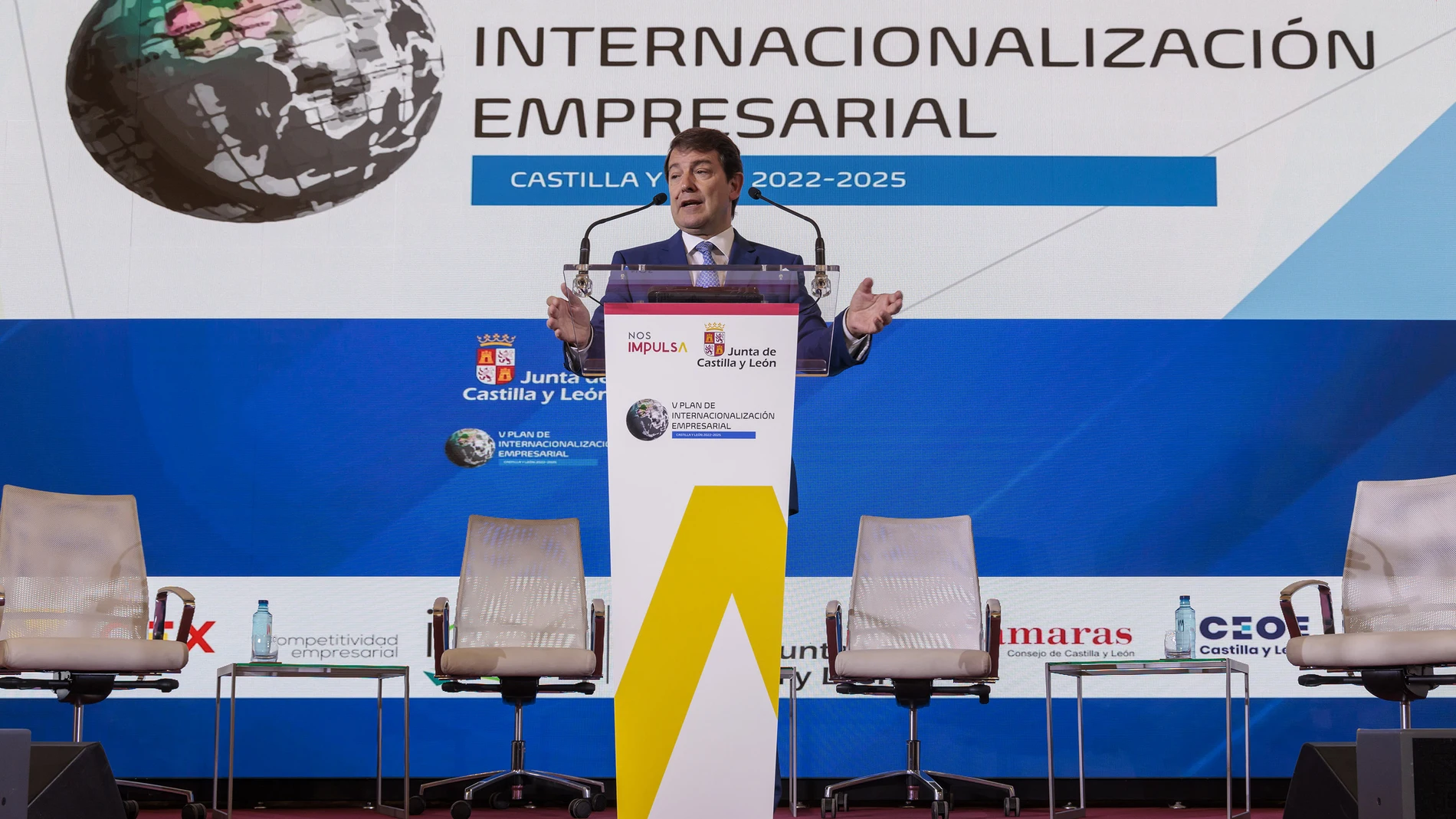 El presidente de Castilla y León, Alfonso Fernández Mañueco, presenta el V Plan de Internacionalización Empresarial