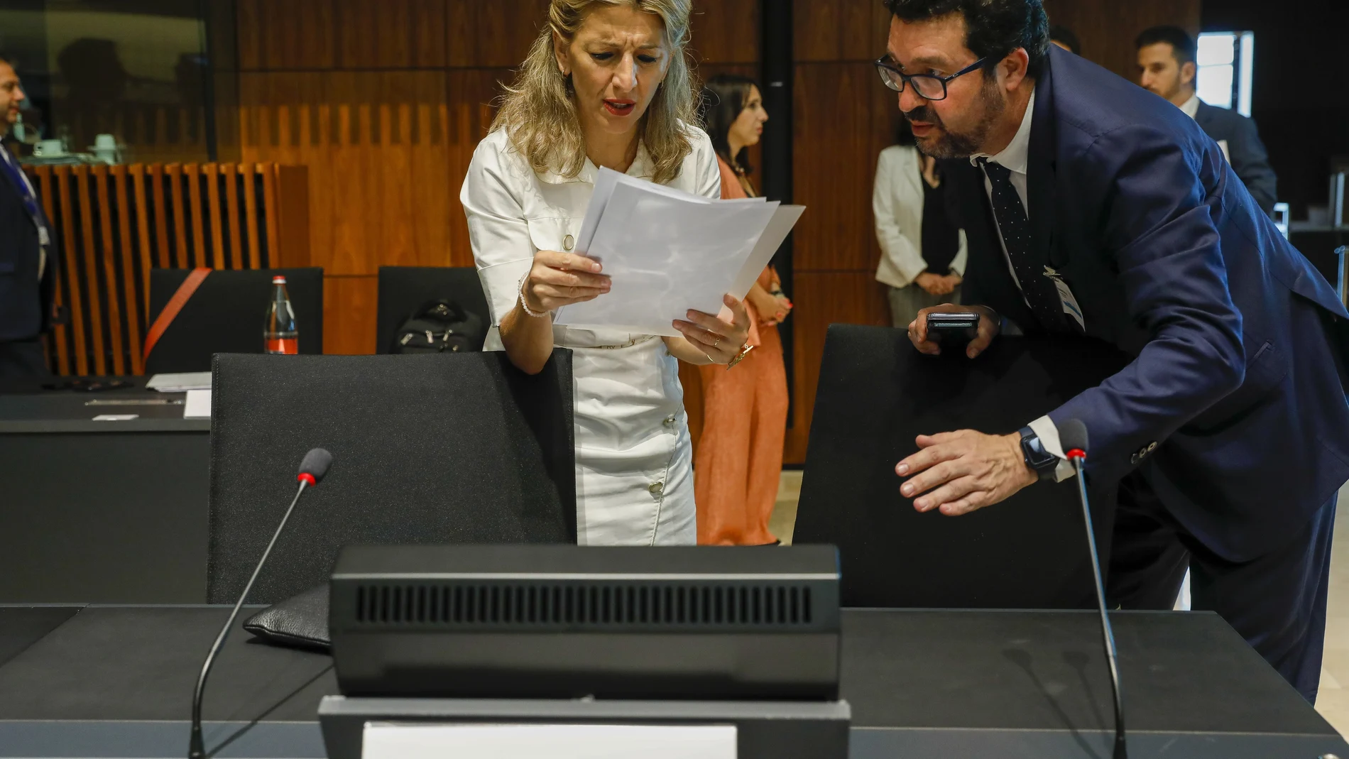 La vicepresidenta segunda del Gobierno, Yolanda Díaz, ayer, en Luxemburgo