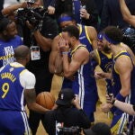Stephen Curry, MVP de las Finales, no pudo evitar las lágrimas al final del partido