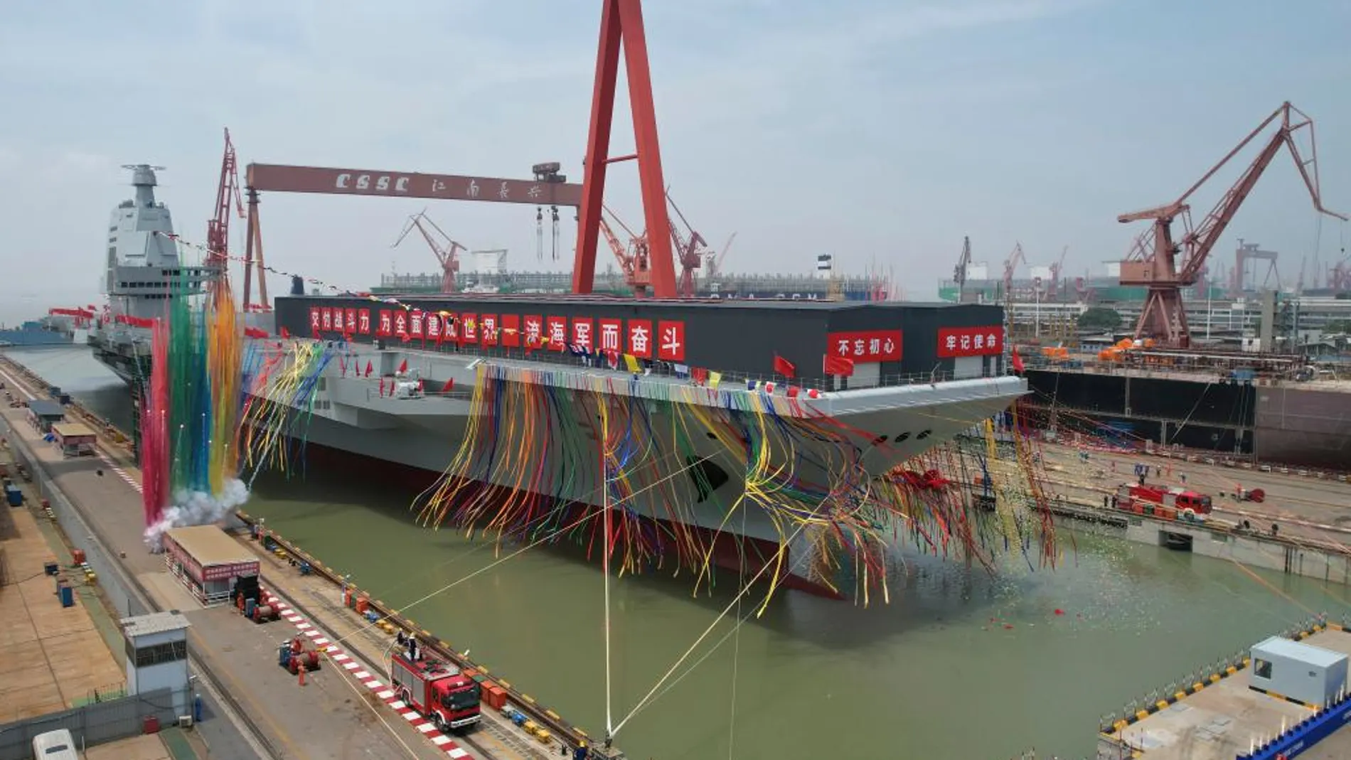 Inauguración del tercer portaaviones chino en Shanghai/AP