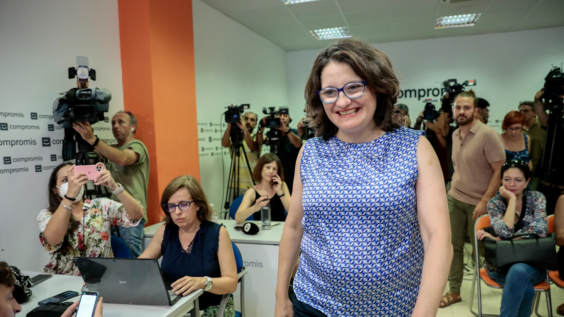 La vicepresidenta de la Generalitat y coportavoz de Compromís, Mónica Oltra, antes de su dimisión