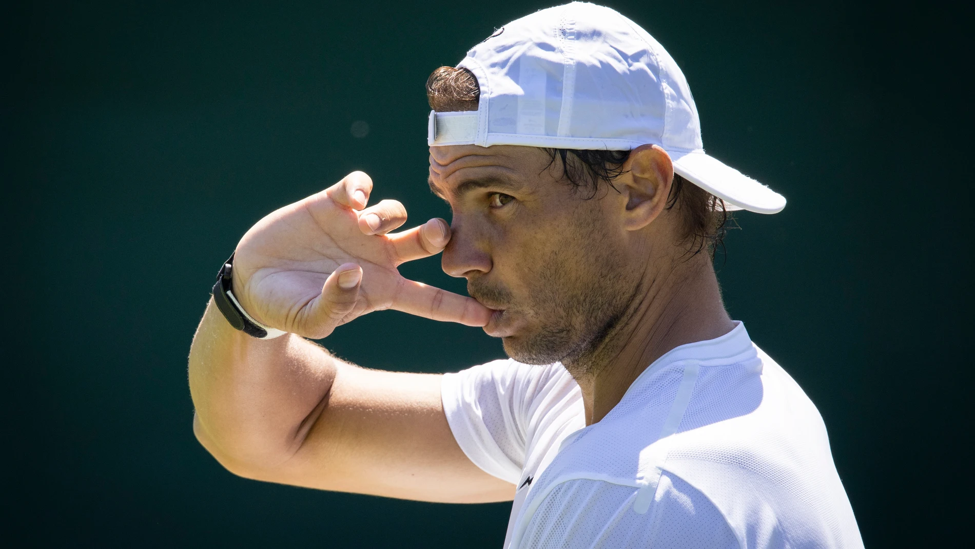 Nadal, en un entrenamiento en Londres