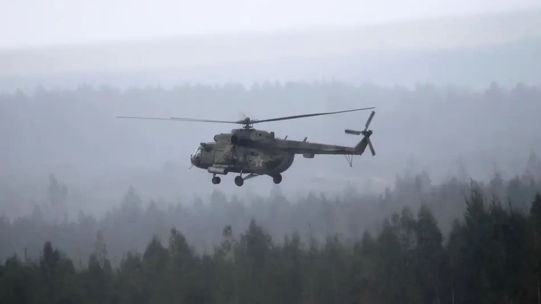 Un helicóptero ruso Mi-8 Hip