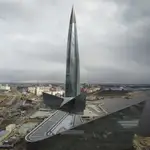 La torre Lakhta, sede central de la empresa rusa Gazprom, en San Petersburgo