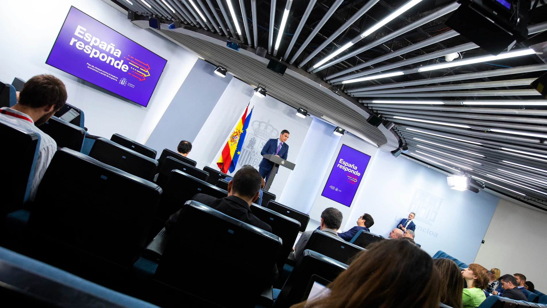 Rueda de prensa del presidente del Gobierno Pedro Sánchez, posterior al Consejo de Ministros extraordinario del sábado