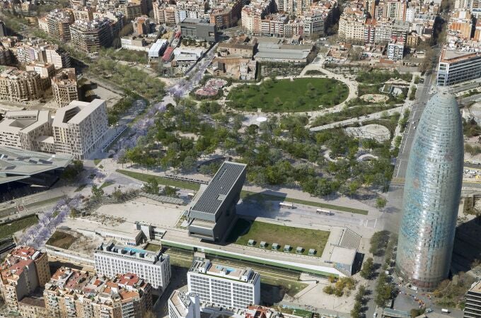 Perspectiva aérea de la plaza de les Glòries.AYUNTAMIENTO DE BARCELONA (Foto de ARCHIVO)13/03/2021