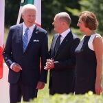 Joe Biden, Olaf Scholz con su esposa Britta Ernst en Elmau en la cumbre del G-7