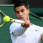 Carlos Alcaraz, durante el partido de segunda ronda de Wimbledon ante Griekspoor